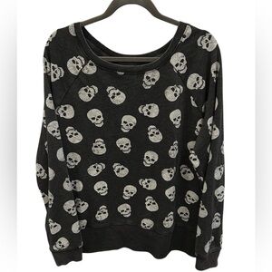 Grayson Threads Black and White Skull Top XXL very lightweight sweatshirt BNWT